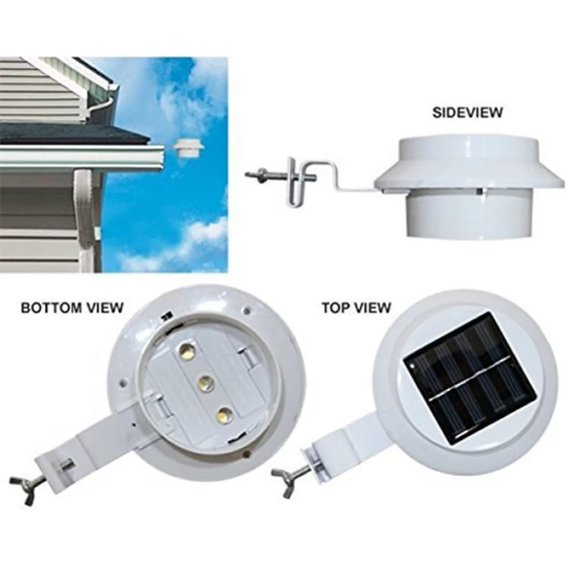 Solar Powered LED Gutter, Fence, Security & Garden LIGHTS (box of 4) NEW… - Picture 3 of 7